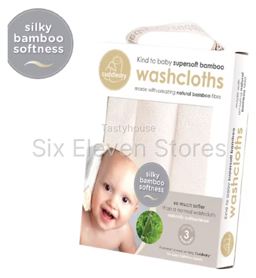 Cuddledry Kind to Baby Bamboo Washcloth – Set of Three