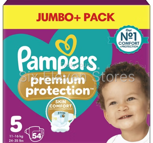 Pampers Premium Protection Size 5, 54 Nappies, 11kg – 16kg, Jumbo Pack