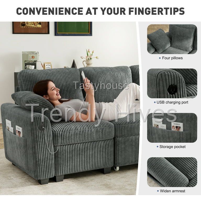 83″ Sectional sofa