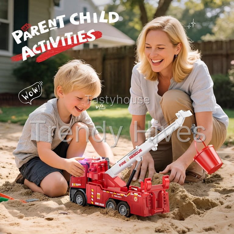 Gelomee 4 Pack Fire Trucks for Toddlers