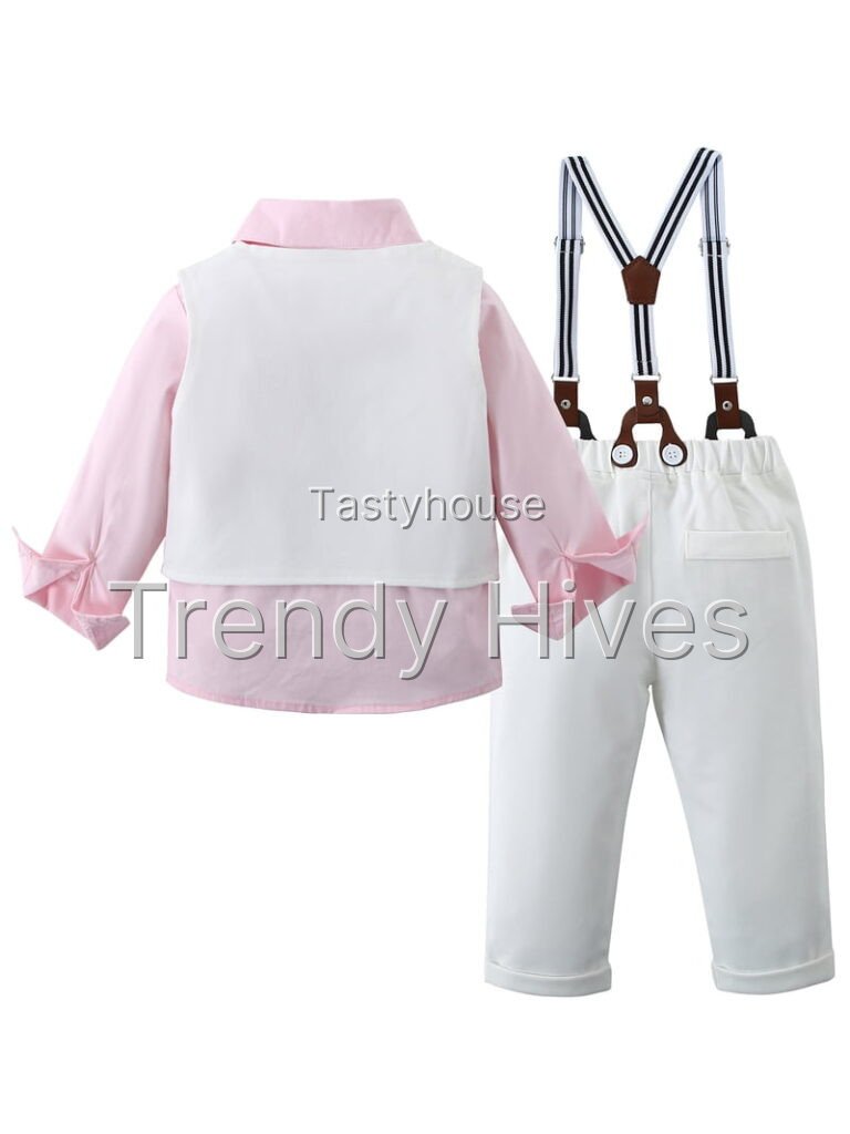 CARETOO Toddler Boy Clothes Suit Wedding Outfits