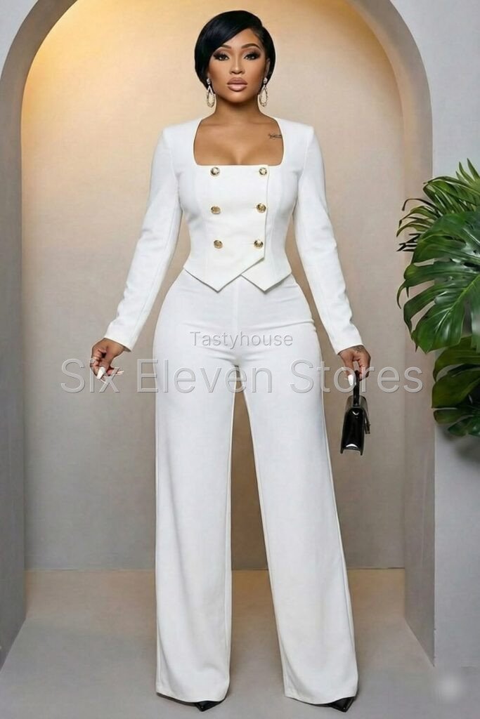 Women’s Black & White Two-Piece Suit
