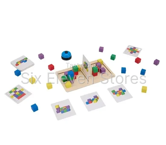 Kids Wooden Montessori Interactive Battle Building Blocks Set
