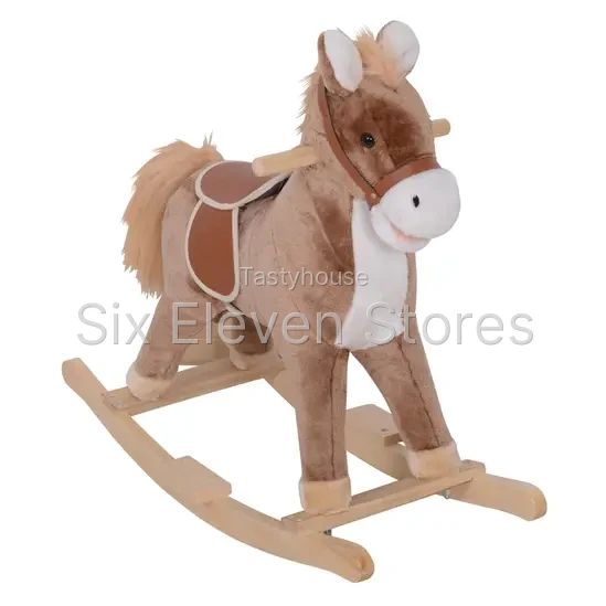 HOMCOM Plush Rocking Horse