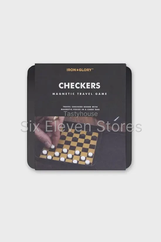 Portable Magnetic Checkers Set with Carry Pouch