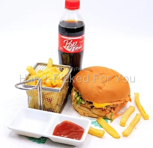 Beef Burger + Fries + Pop Cola